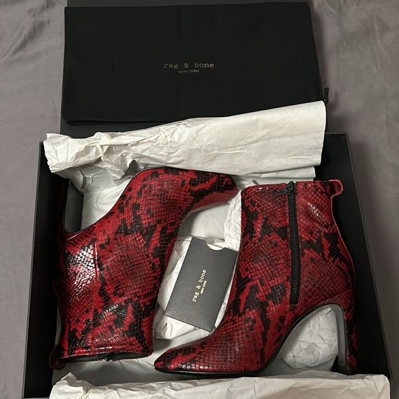 Rag & Bone Ellis Boot Red/Black NWT Size 7.5 - Picture 2 of 11